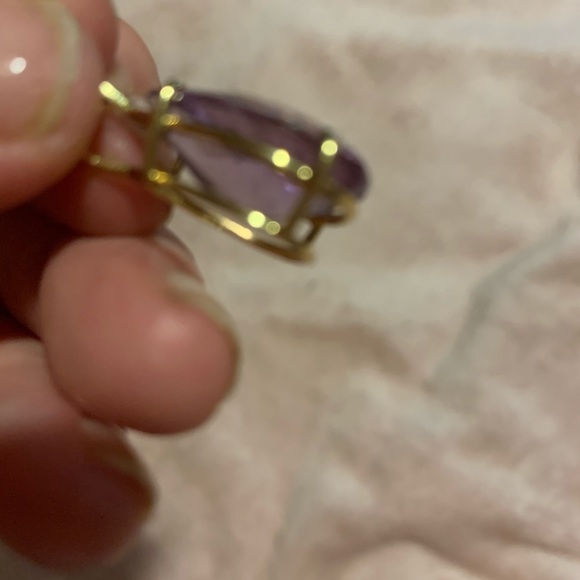 Estate 5 ct Amethyst Pendant solid 14k - Picture 3 of 5